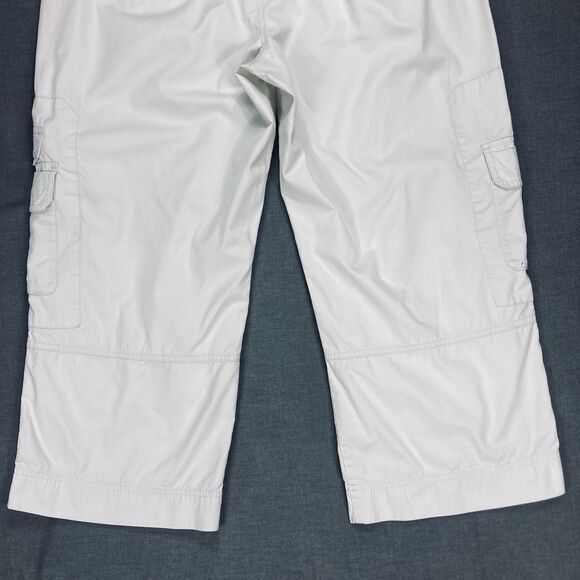 Columbia Cargo Capri Pants Sz 14 Cream Straight Leg Summer Beach Coastal Comfort - Picture 7 of 13